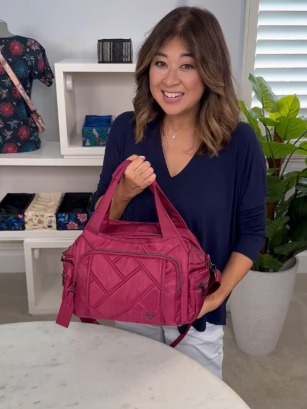 Brand New Lug Rumble Satchel Crossbody Bag in Raspberry